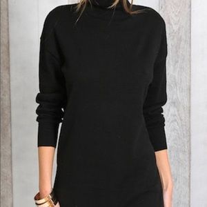 Pure color high neck Long Sleeves Party Dress